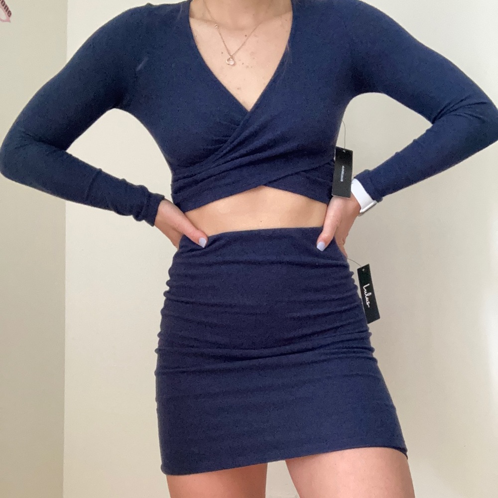 lulus navy blue bodycon dress